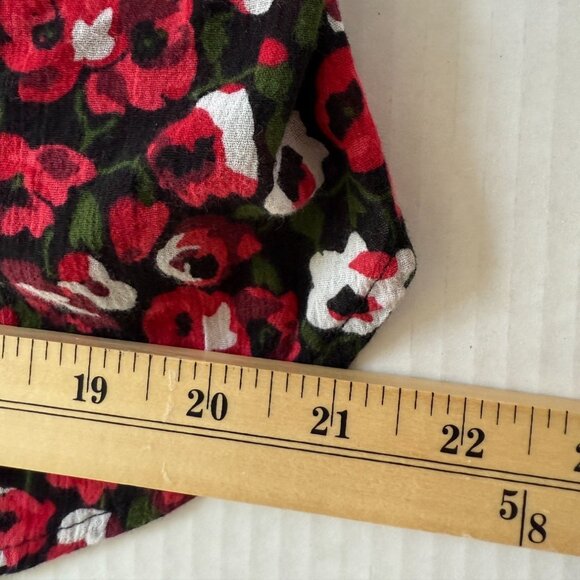 Lauren Ralph Lauren 1X Blouse Floral Print Button Front Shirt Cotton Office - Picture 7 of 8